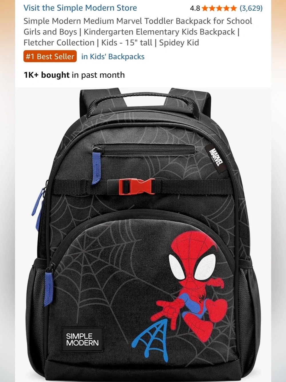 Simple Modern Kids Spider-Man 3-piece backpack & lunch combo